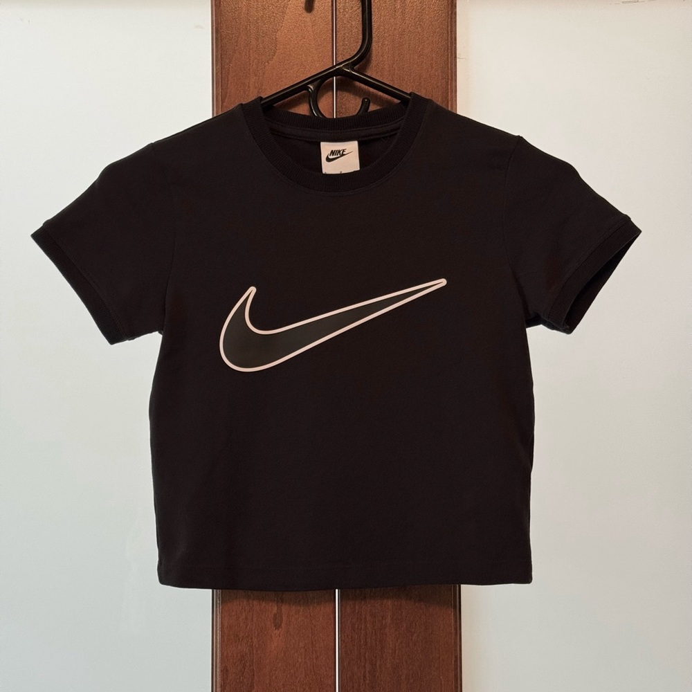 Nike Womens Black Tee with White Logo